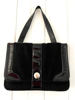 Hobo International Black Patent Leather Shoulder Bag
